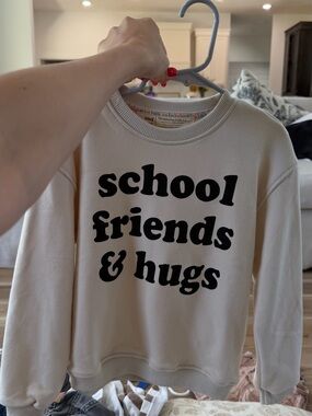 Minimalist Folk Co Cream Crewneck Sweatshirt with Black Graphic